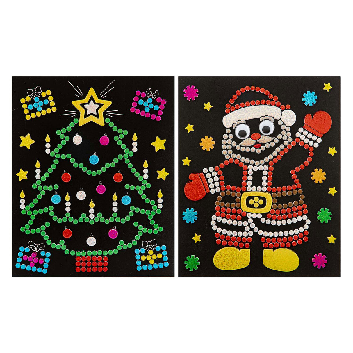 Kreatives Bastelgruppen-Weihnachtsaufkleberset mit holografischen Punkten