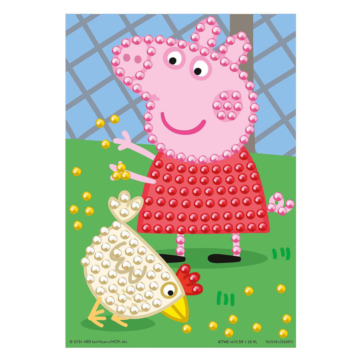 Kreative Bastelgruppe, Perlenkunst, die Peppa Pig bastelt