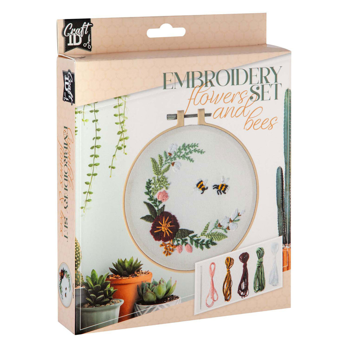 Kreatives Bastelgruppen-Stickset mit Blumen und Bienen