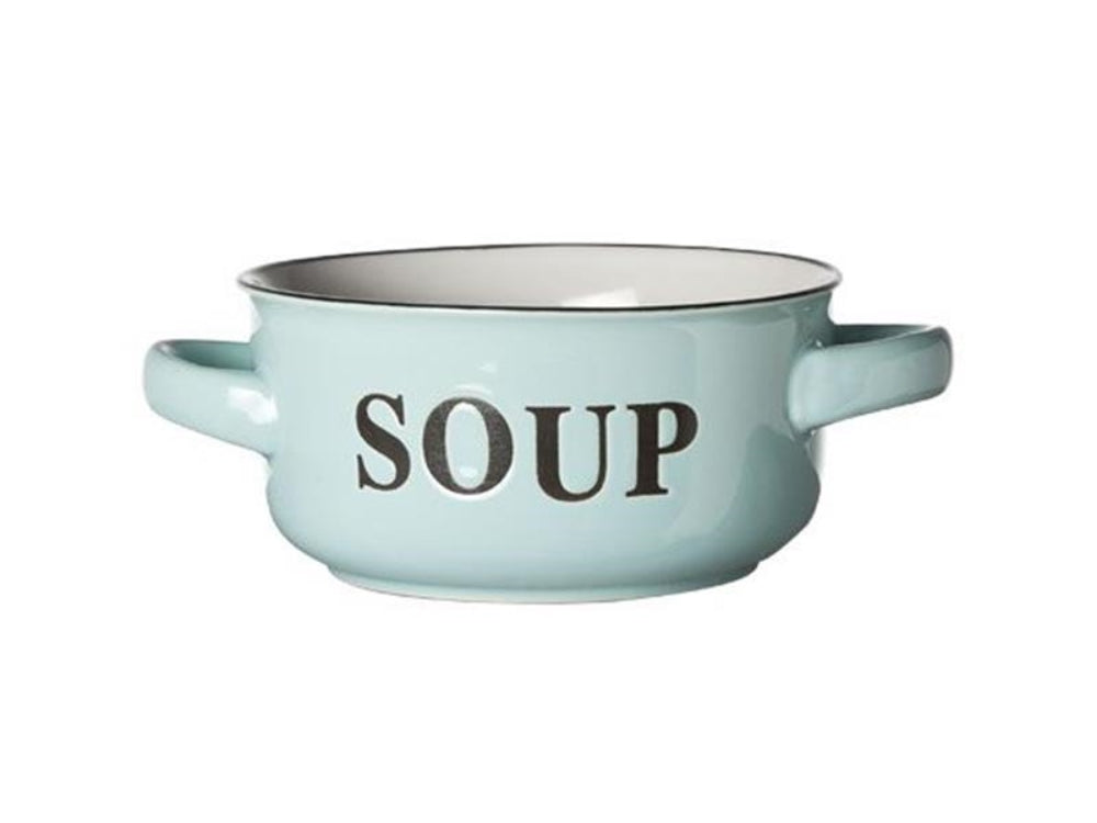 Gemütliche trendige Suppenschüssel „Soup“ ø13,5xh6,5cm mit Griffen