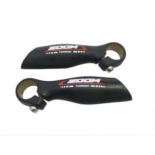 Zoom -Griffstange -end - Anatomische Form - 1 Set (2 bar Enden) - 22,2 mm Durchmesser - Aluminium - 138 g Paar - Schwarz