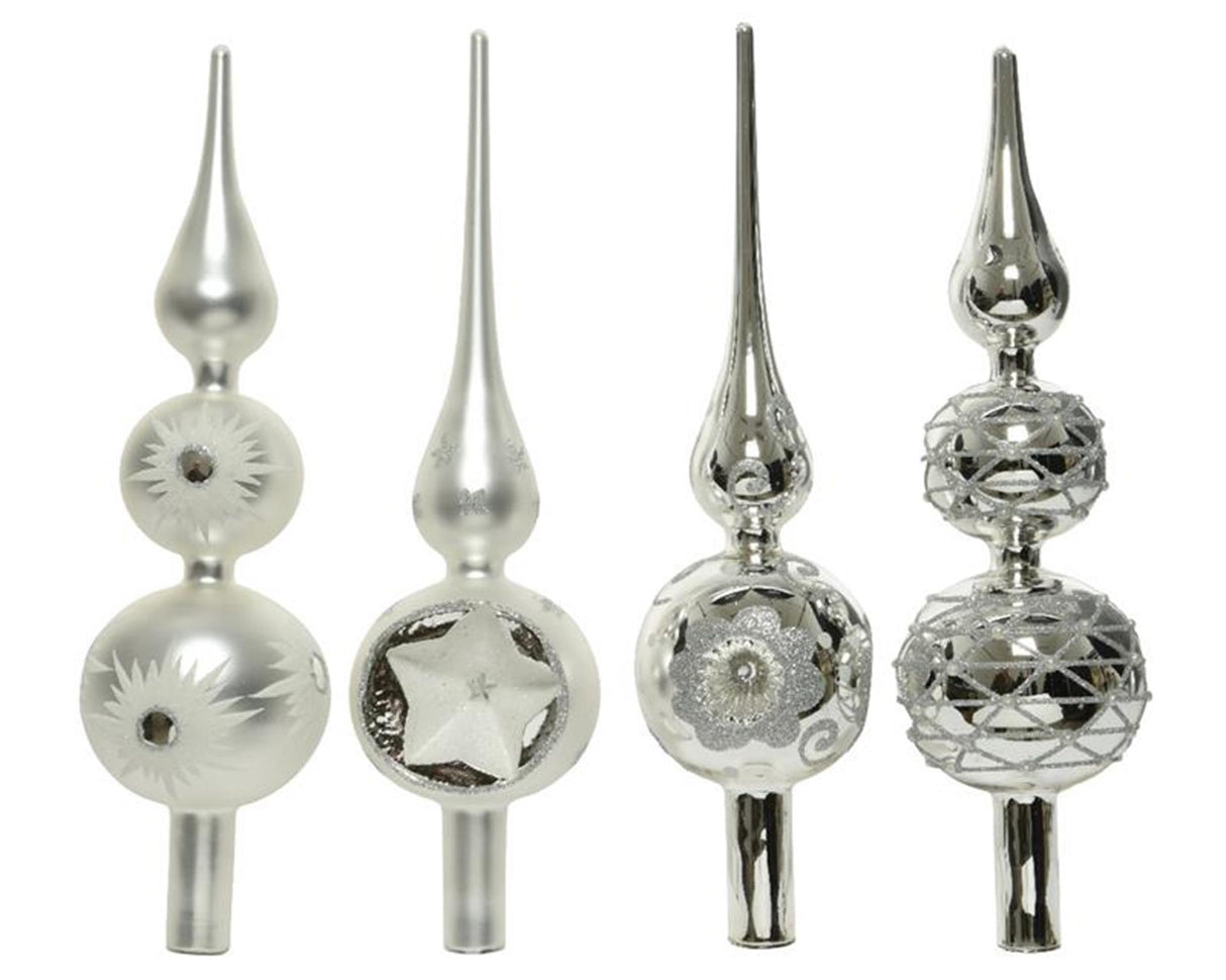 Decoris Peak Glas Silber 31cm