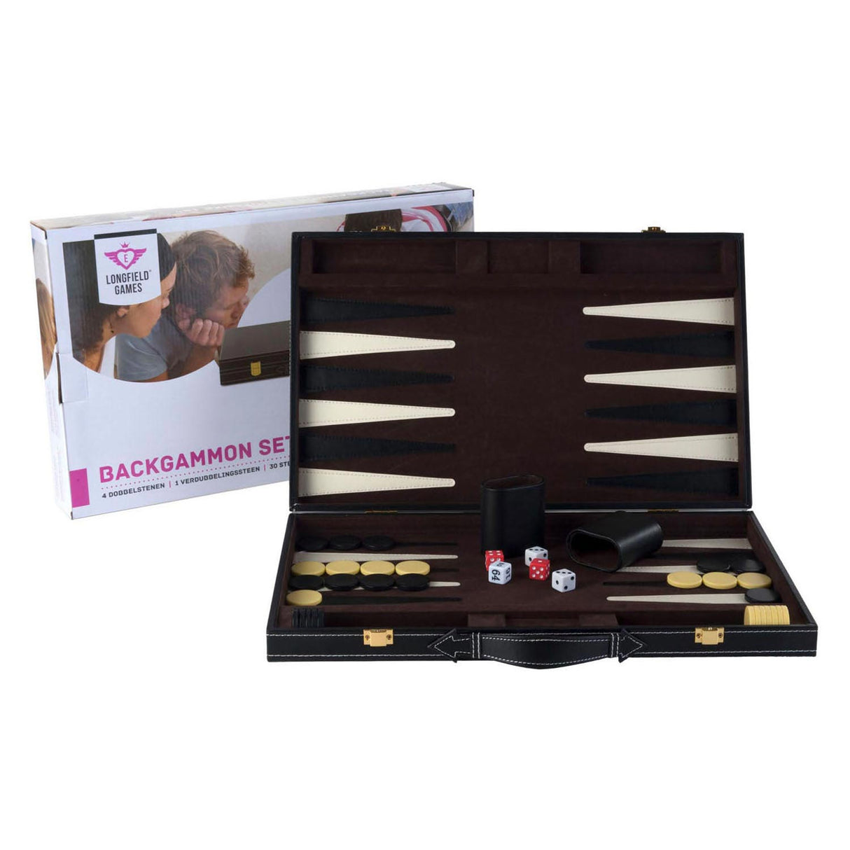 Backgammon 18 Brown und Elfenbein klassisches Brettspiel