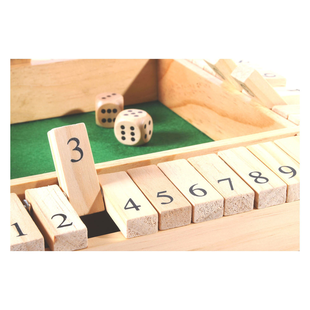Shut the Box Holzwürfelspiel, 4 Spieler