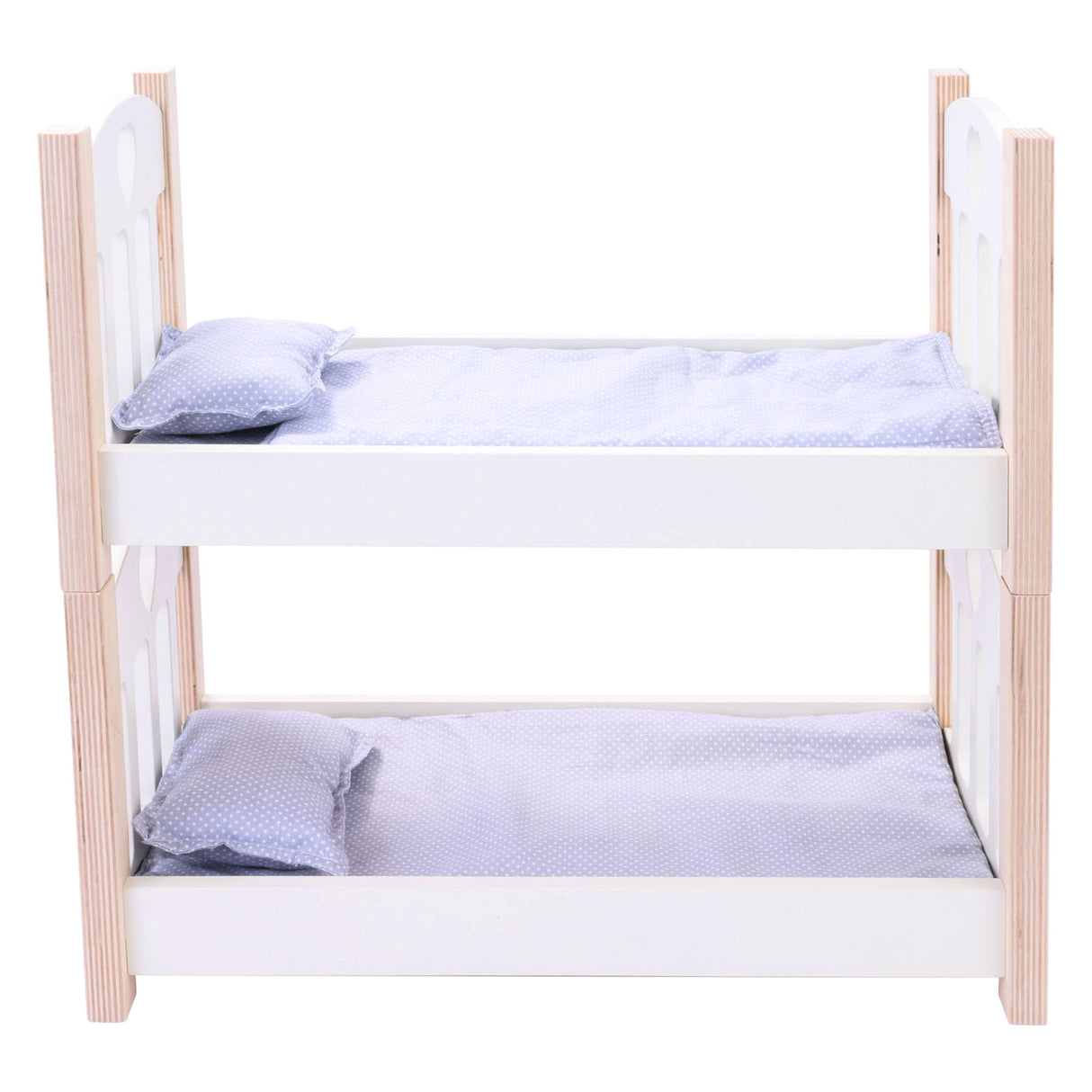 Puppen-Etagenbett grauweiß