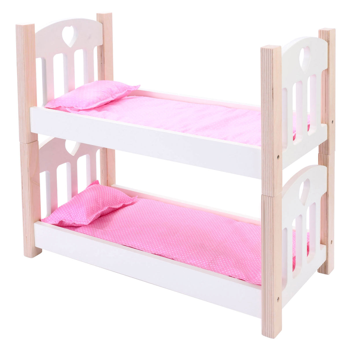 Puppen-Etagenbett rosa weiß