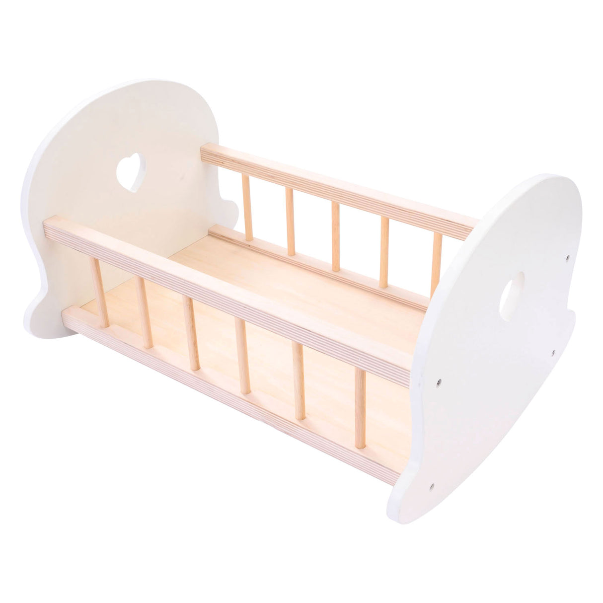 Longfield Puppenbett Schaukelwiege, rosa weiß