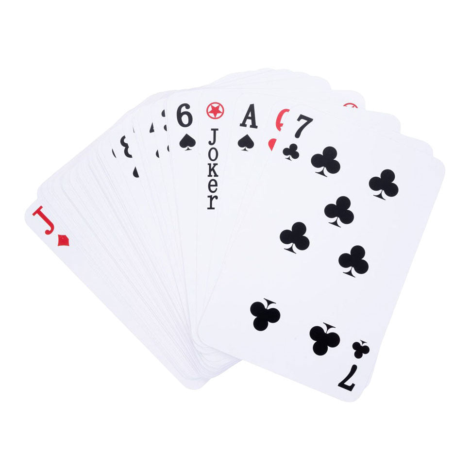 Longfield XXL-Spielkarten 12,1 x 18,5 cm – Kartenspiel aus plastifiziertem Papier (54 Karten) – extra großes Kartenspiel für Brettspiele, Familienspiel – Engelsherz