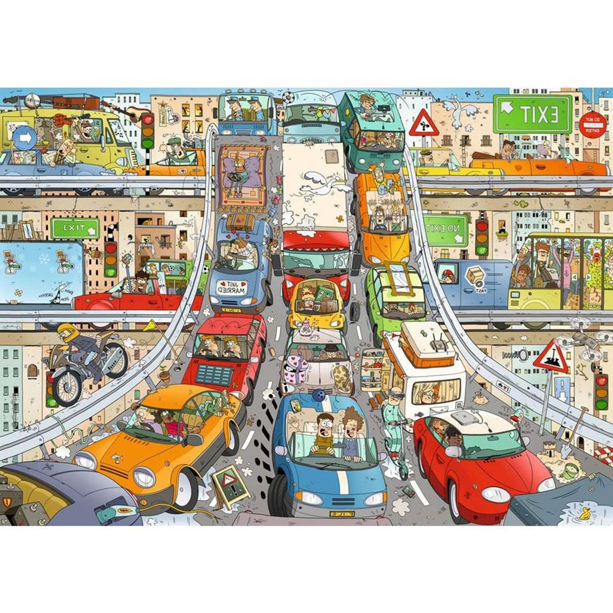 Ravensburger Puzzle-Comic - Verkehrschaos 1000 Teile.
