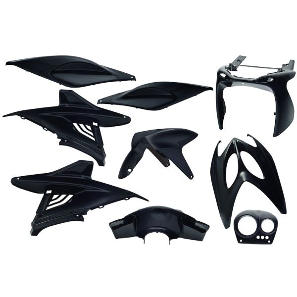 Kantenplatten-Set 9-teilig für Yamaha Aerox bis Baujahr 2014 – schwarz metallic