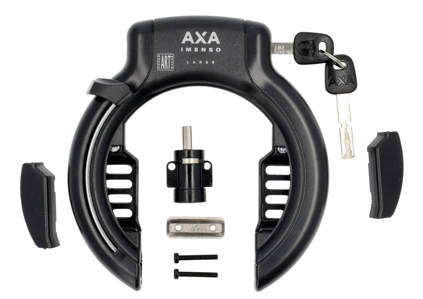 Axa Imenso großes (75 mm) Rahmenschloss Art-2 schwarz mit Bosch Power Tube Bes3 Batterieschloss OEM