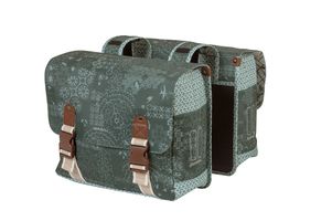 Basil Bohème Doppelfahrradbeutel - Wasser -Repellent - Polyester - Grün - 35l