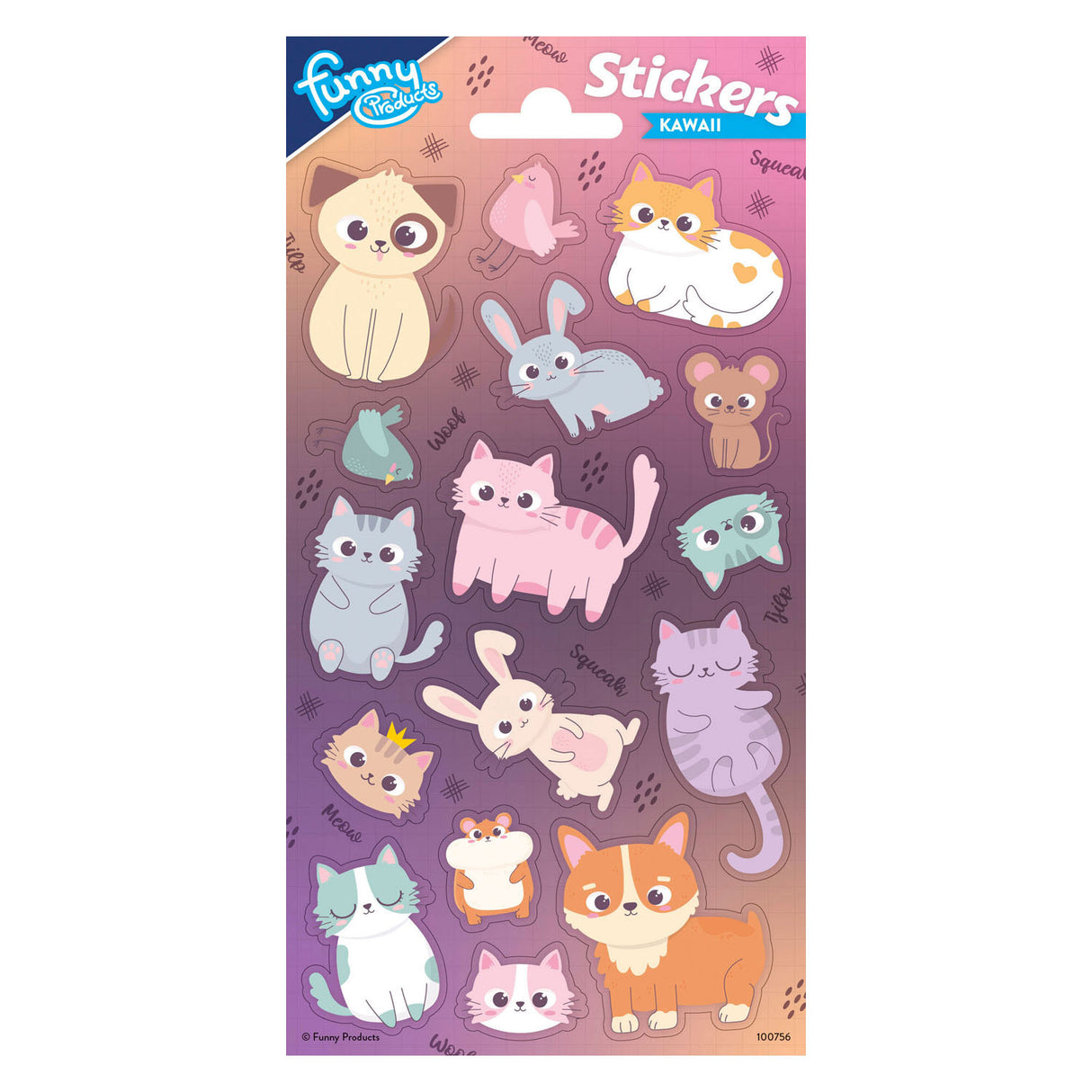 Totum Stickerbogen Tiere kawaii