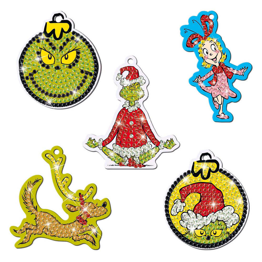 Totum der Grinch – Basteln Sie 5 Diamant-Malerei-Anhänger – Spielzeug für Jungen und Mädchen ab 5 Jahren – Bastelset Home Deco