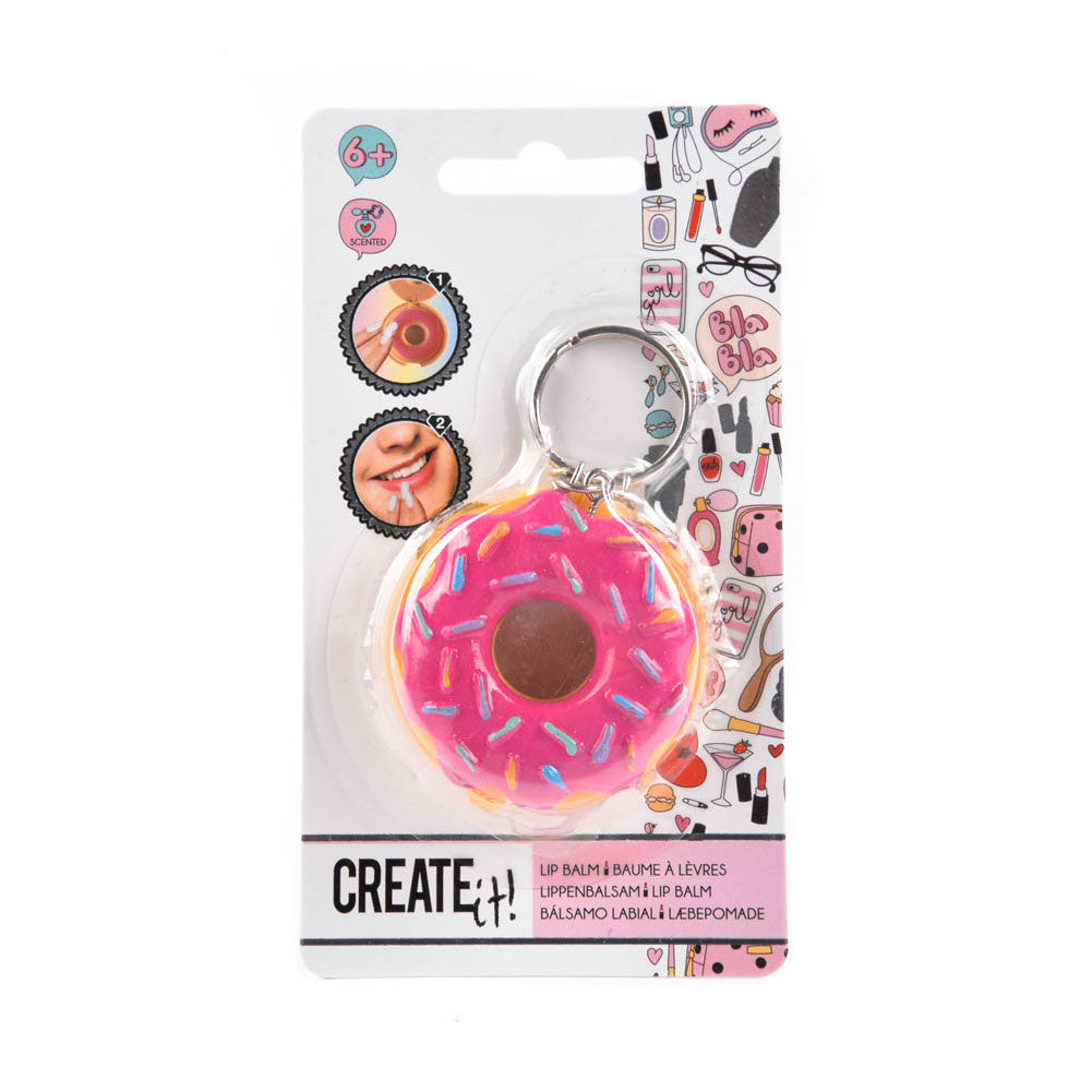 Erstelle es! Beauty-Schlüsselanhänger Donut mit Lippenbalsam