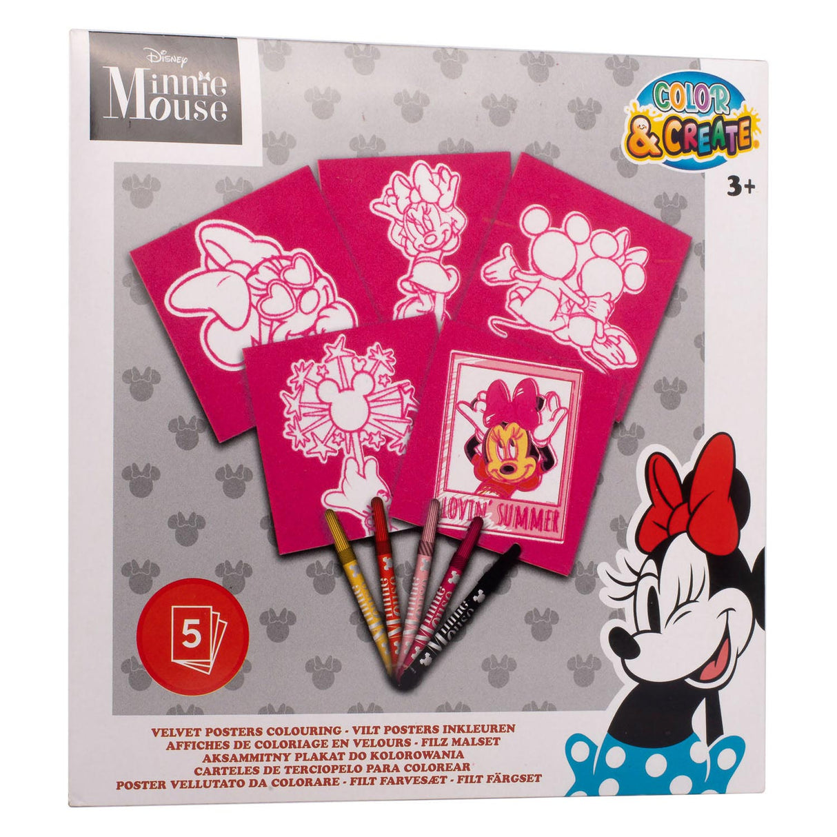 Canenco Minnie Filzfarben 18x18 cm 5 Teile