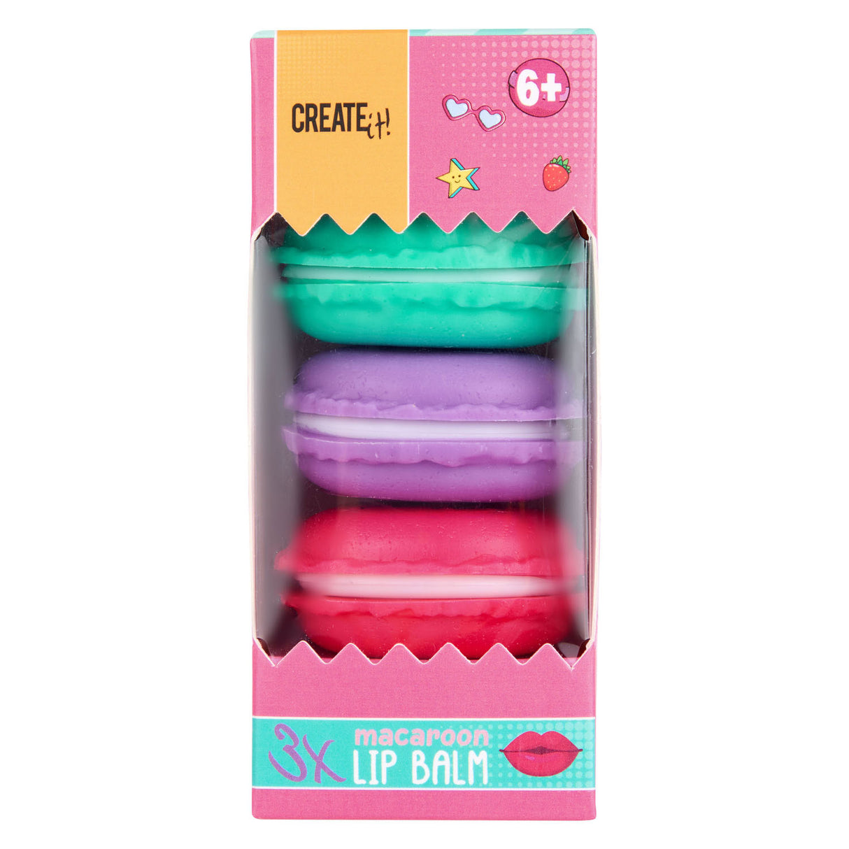 Erstelle es! Candy Lippenbalsam Macaron Box, 3 Stk.