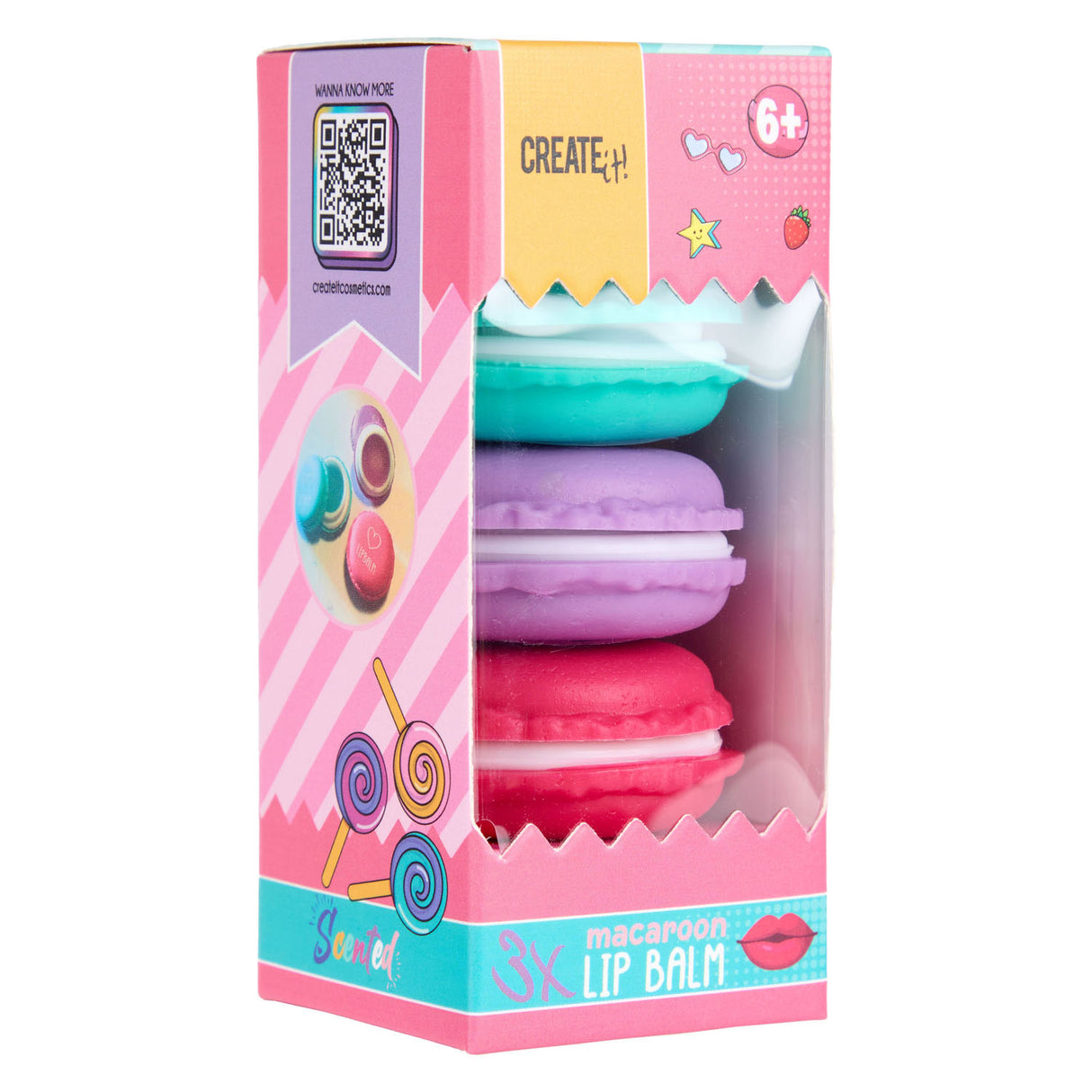 Erstelle es! Candy Lippenbalsam Macaron Box, 3 Stk.