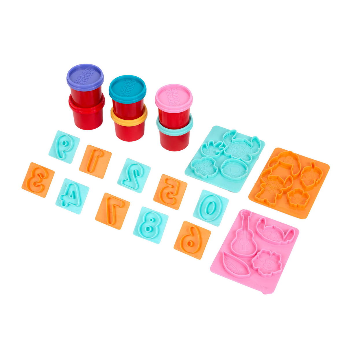 Canenco Stitch Ton-Set mit Zahlen – 6 Tontöpfe