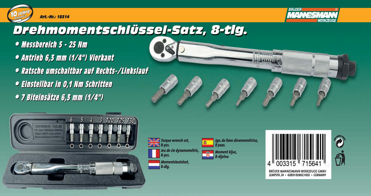 Brüder Mannesmann Bruder Mannesmann 8-teilige Kipptasten Set 18314
