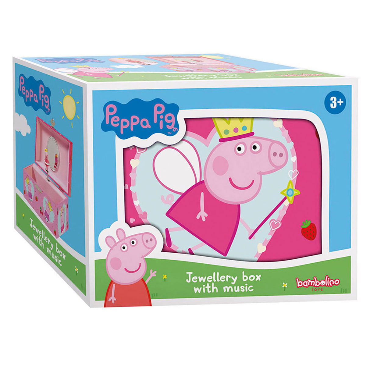 Bambolino Peppa Pig Schmuckkästchen, Schmuckschatulle, Spieluhr – mit rotierender Peppa Ballerina und Spiegel – Junior-Kleinkind- und Vorschulspielzeug ab 3 Jahren – Geschenktipp
