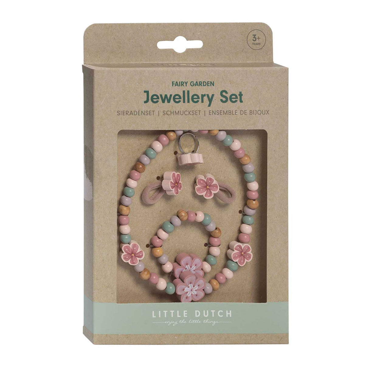 Little Dutch Holzschmuckset Blumen, 4-teilig.
