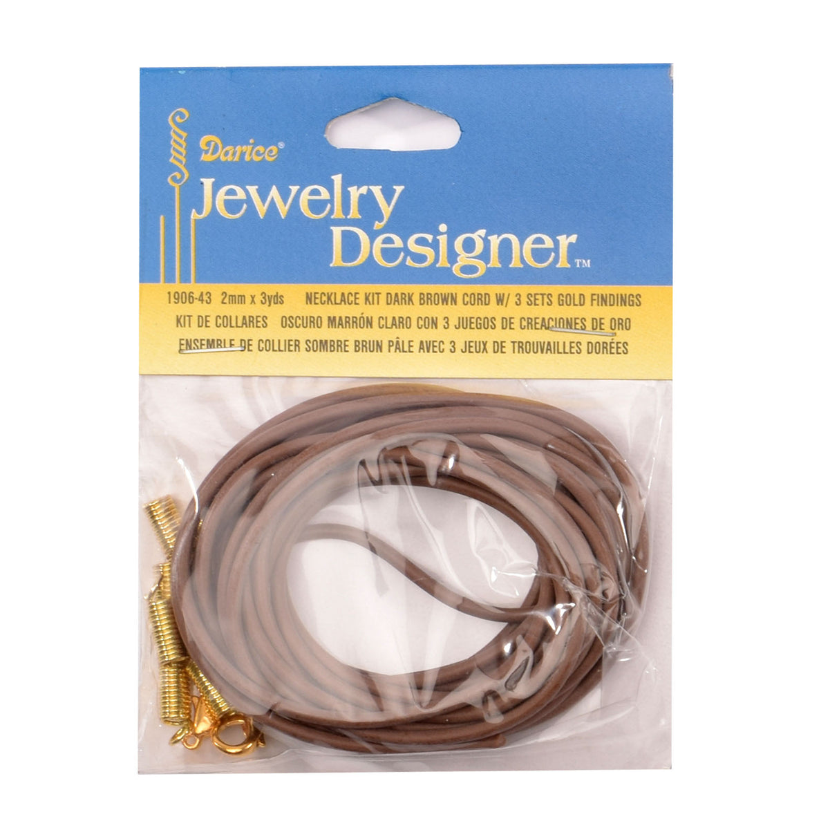 Darice • Kette braun+Verschluss 1mm 2,7m.