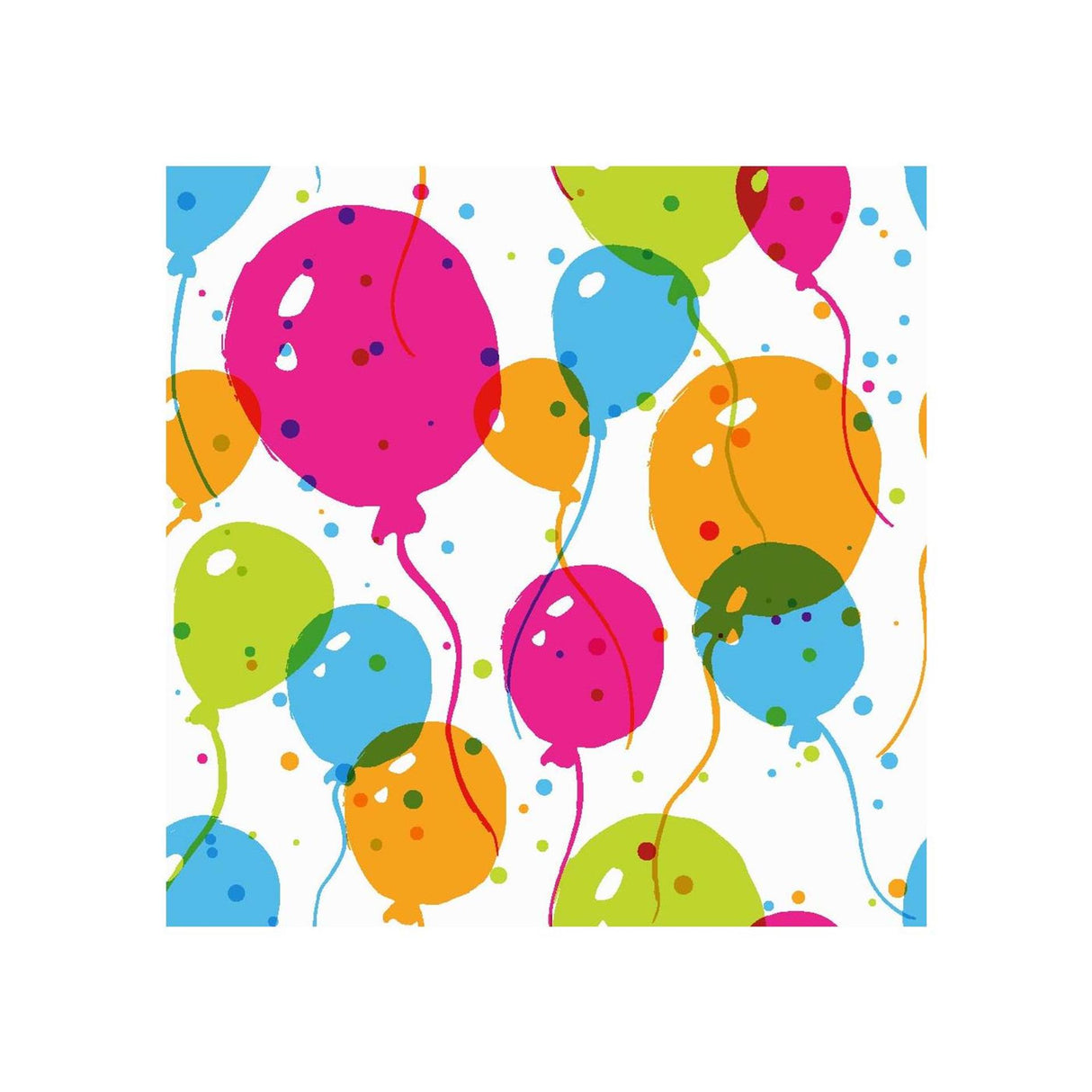 Servietten Spritzballons 33x33 cm | 4 Stück