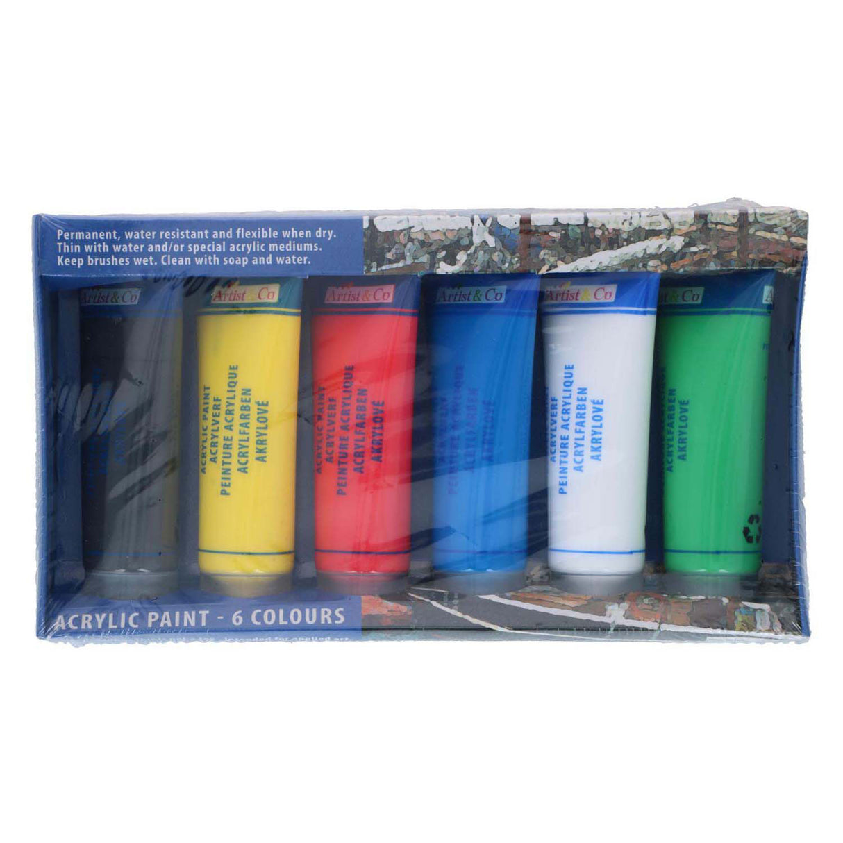 Acrylfarbe in Tube, 6 Stk.