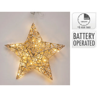 Stern 30cm mit LED Champagner go