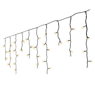 Kaemingk LED-Eiszapfenlichter mit 8 Funktionen, Funkeleffekt für den Außenbereich, L. 1100 cm