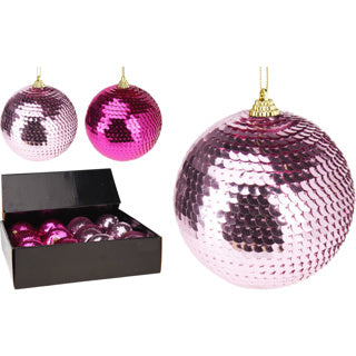 Weihnachtskugel Pailletten 95mm 2sort | 12 Stück