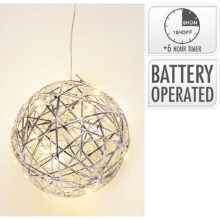 Kein Feuerball 15cm mit LED silber | 6 Stück