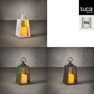 Laterne Sternbaum LED weiß grün gold 3-fach sortiert batteriebetrieben und Timer H20,5xT10cm