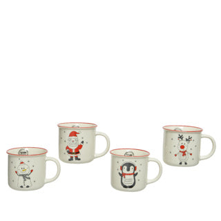 Kaemingk-Becher aus Porzellan, 4-teilig, 12,5 cm x 11,5 cm x 10,5 cm