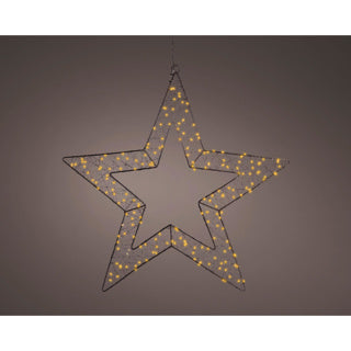 Kaemingk Mikro-LED-Stern-Ständer aus Metall, Außendurchmesser 58 cm x L. 1 cm x B. 58 cm x H. 58 cm