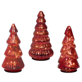 Kaemingk Mikro-LED-Boom aus Glas, stabiler Innendurchmesser: 9 cm x Höhe: 17,5 cm