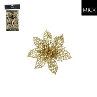 Edelman Clip Weihnachtsstern Gold 6 Stück - H1xT8cm | 4 Stück