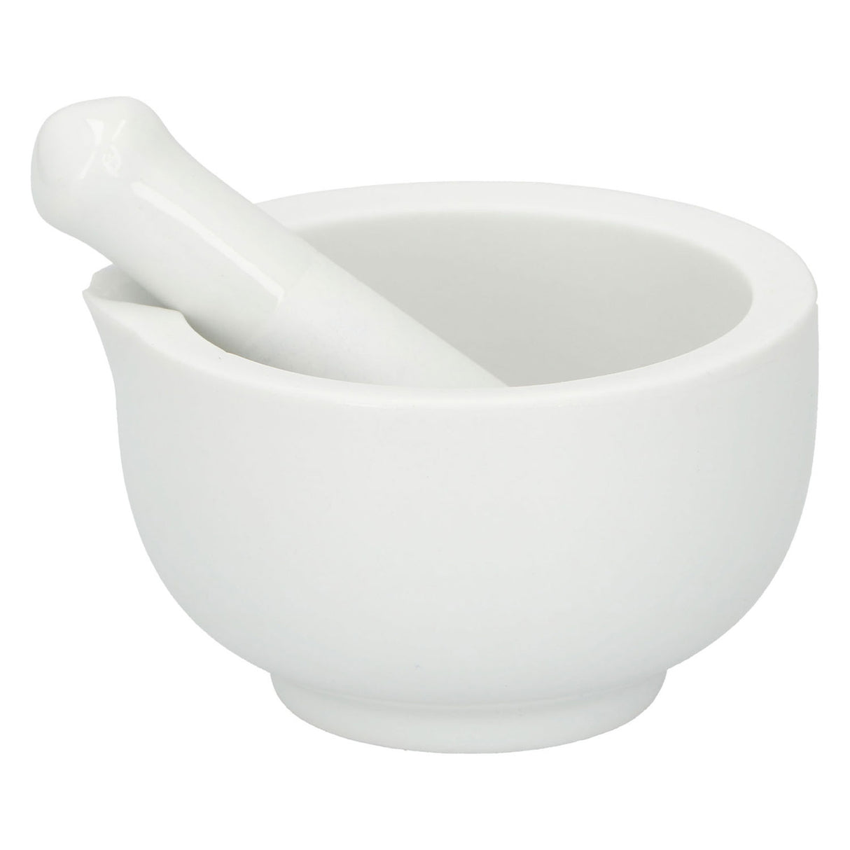 Alpina Kitchen Home Alpina Mörser mit Stößel aus Keramik – Gewürzmühle und Gewürzmühle – Mörser mit Ausgießer – geeignet für Pesto, Knoblauch, Nüsse, Saucen und mehr – weiß