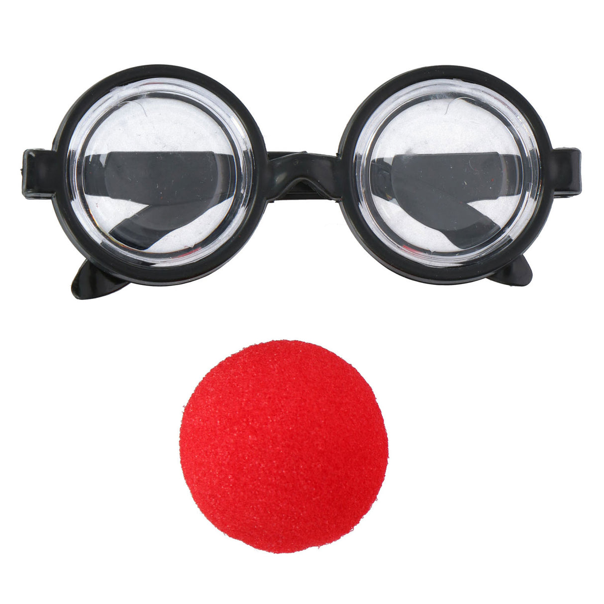 Edco Party Casa Clown-Brille mit Nase – Clown-Zubehör für Party – Anziehbrille Clown – Karneval – Schwarz und Rot