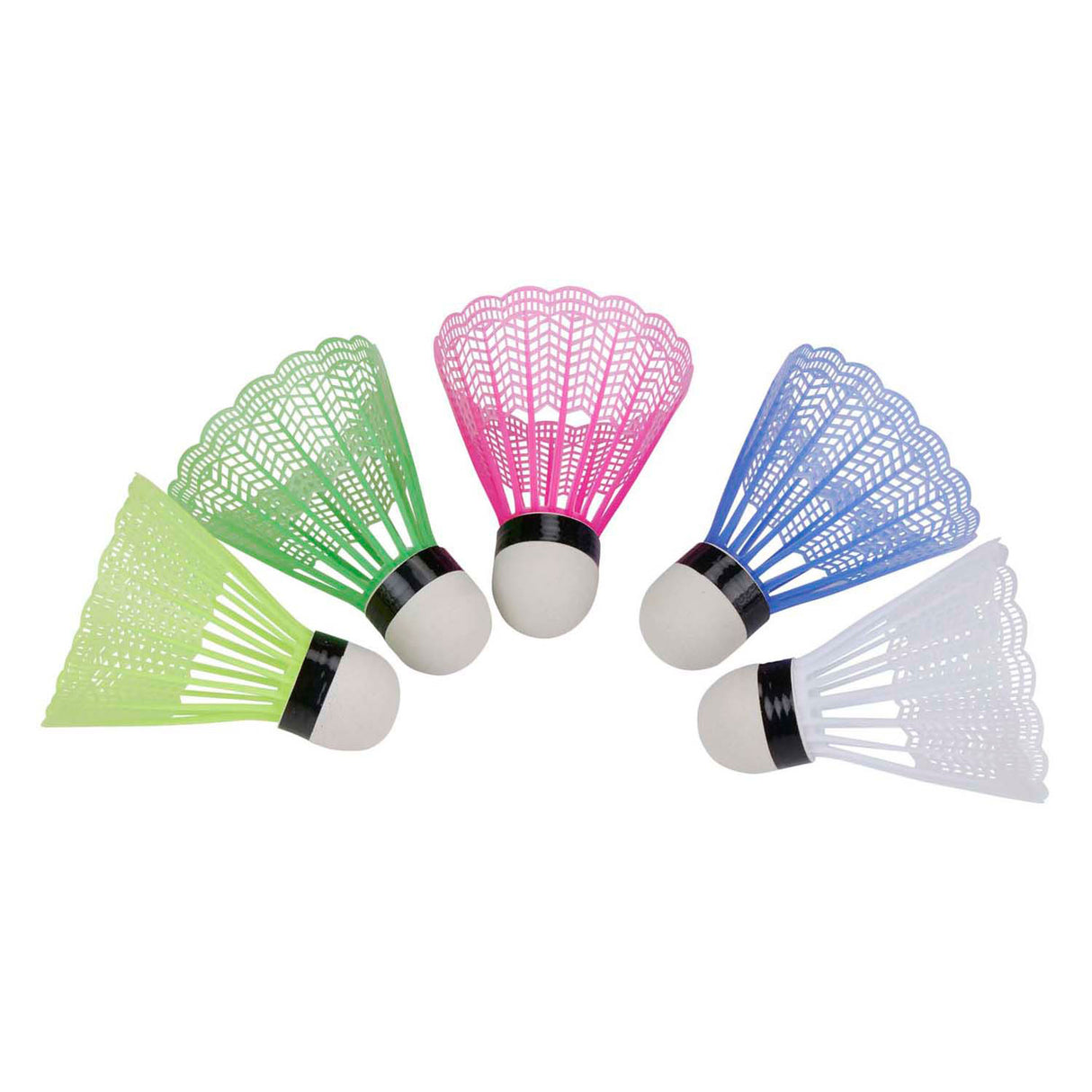 Eddy Toys Badminton-Shuttles – 5 Stück – Badminton-Federbälle aus Kunststoff – farbige Badminton-Shuttles – Badmintonbälle für Training und Freizeitspiel