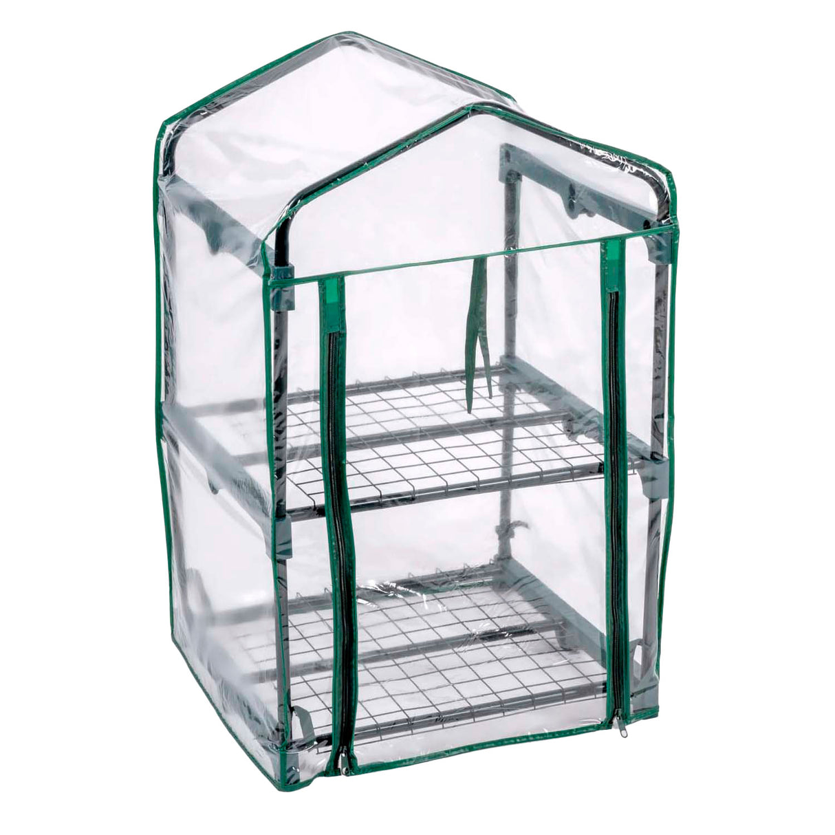 Kinzo Gewächshaus-Anzuchtbox 45 x 50 x 80 cm – Gartengewächshaus mit 2 Etagen – kompaktes Gewächshaus für Pflanzen und Anzuchtbox – wetterfest und transparent