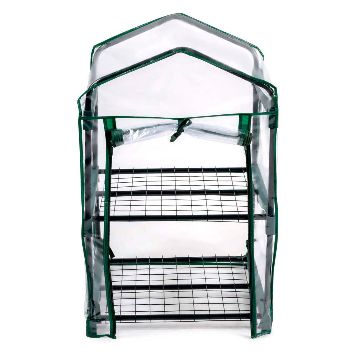 Kinzo Gewächshaus-Anzuchtbox 45 x 50 x 80 cm – Gartengewächshaus mit 2 Etagen – kompaktes Gewächshaus für Pflanzen und Anzuchtbox – wetterfest und transparent