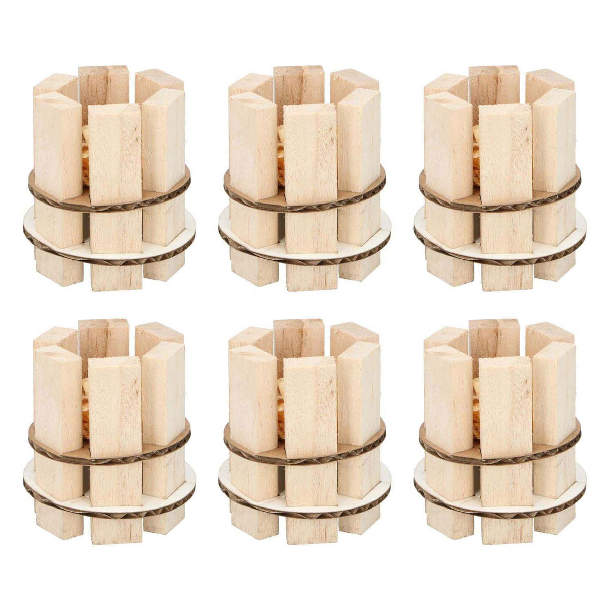 Feueranzünder aus Holz, 6er-Pack