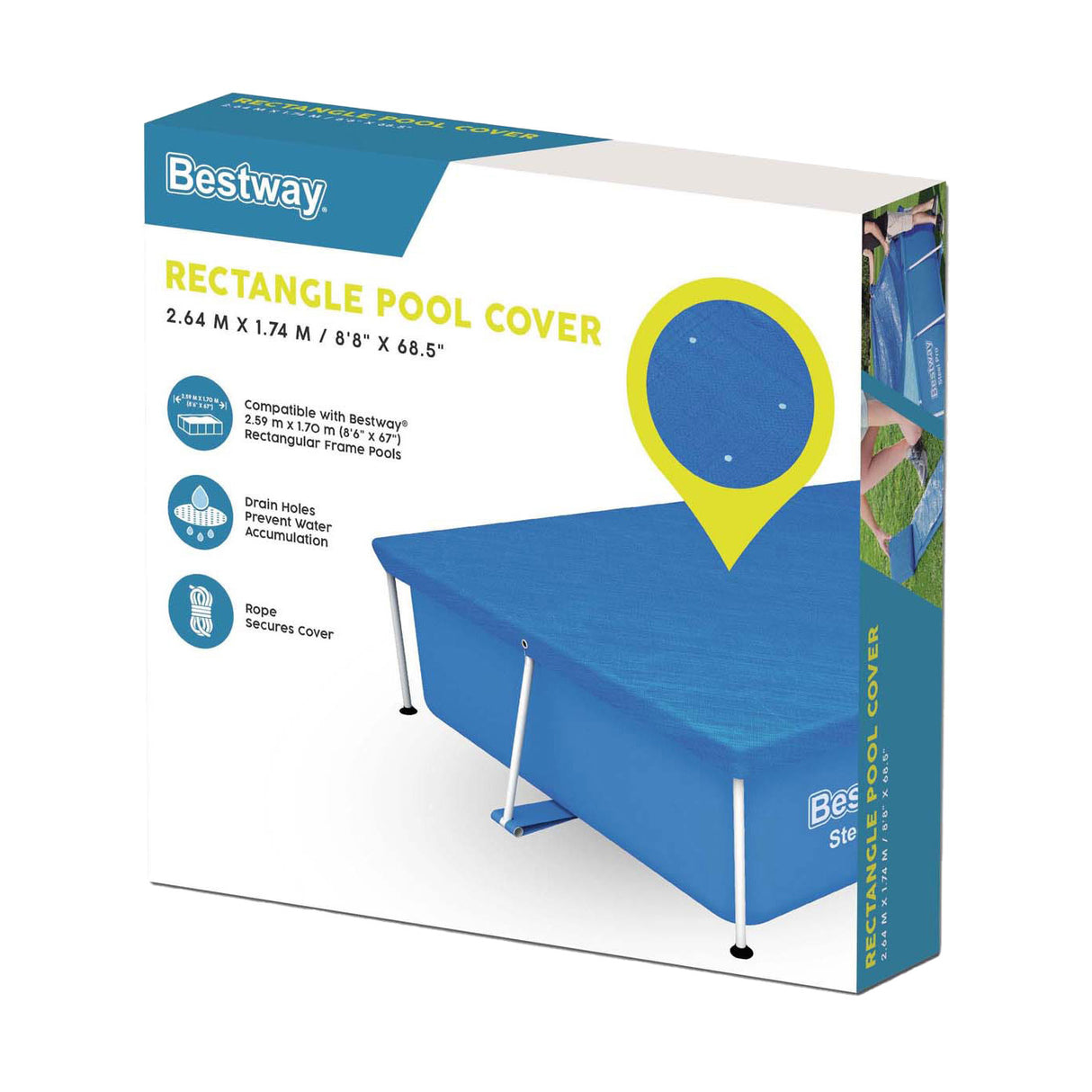 Bestway Plane Steel Pro Rechteck, 259cm
