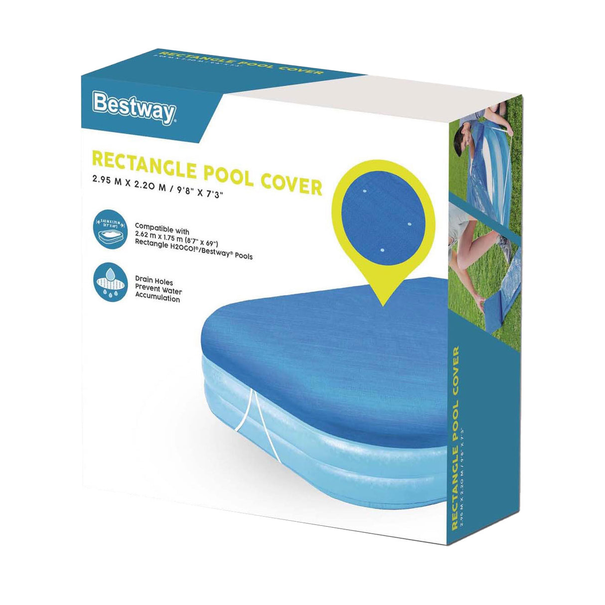 Bestway Familien-Poolabdeckung rechteckig, 262 cm