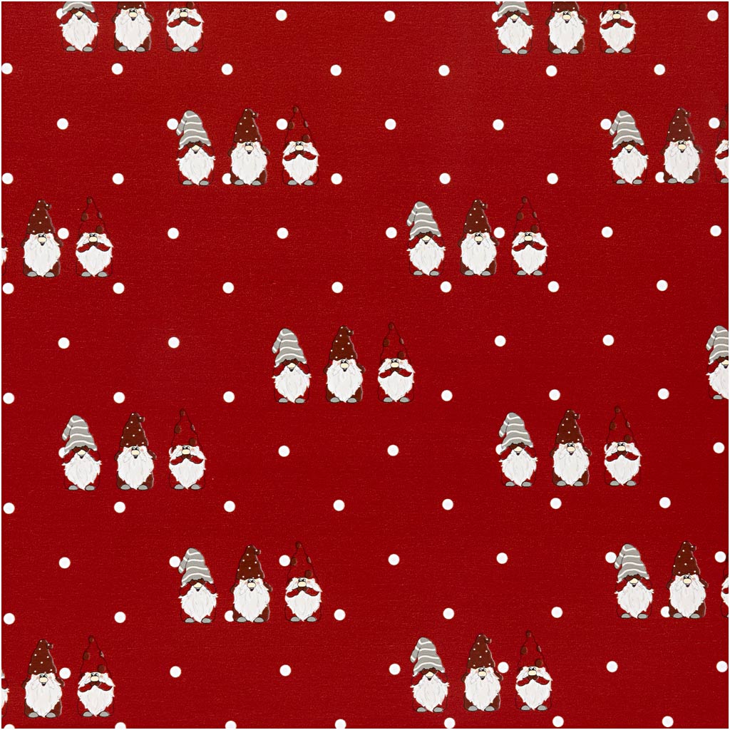 Creativ Company Geschenkpapier, skandinavischer Weihnachtszwerg, B: 50 cm, 80 gr, rot, 100 m 1 Rolle