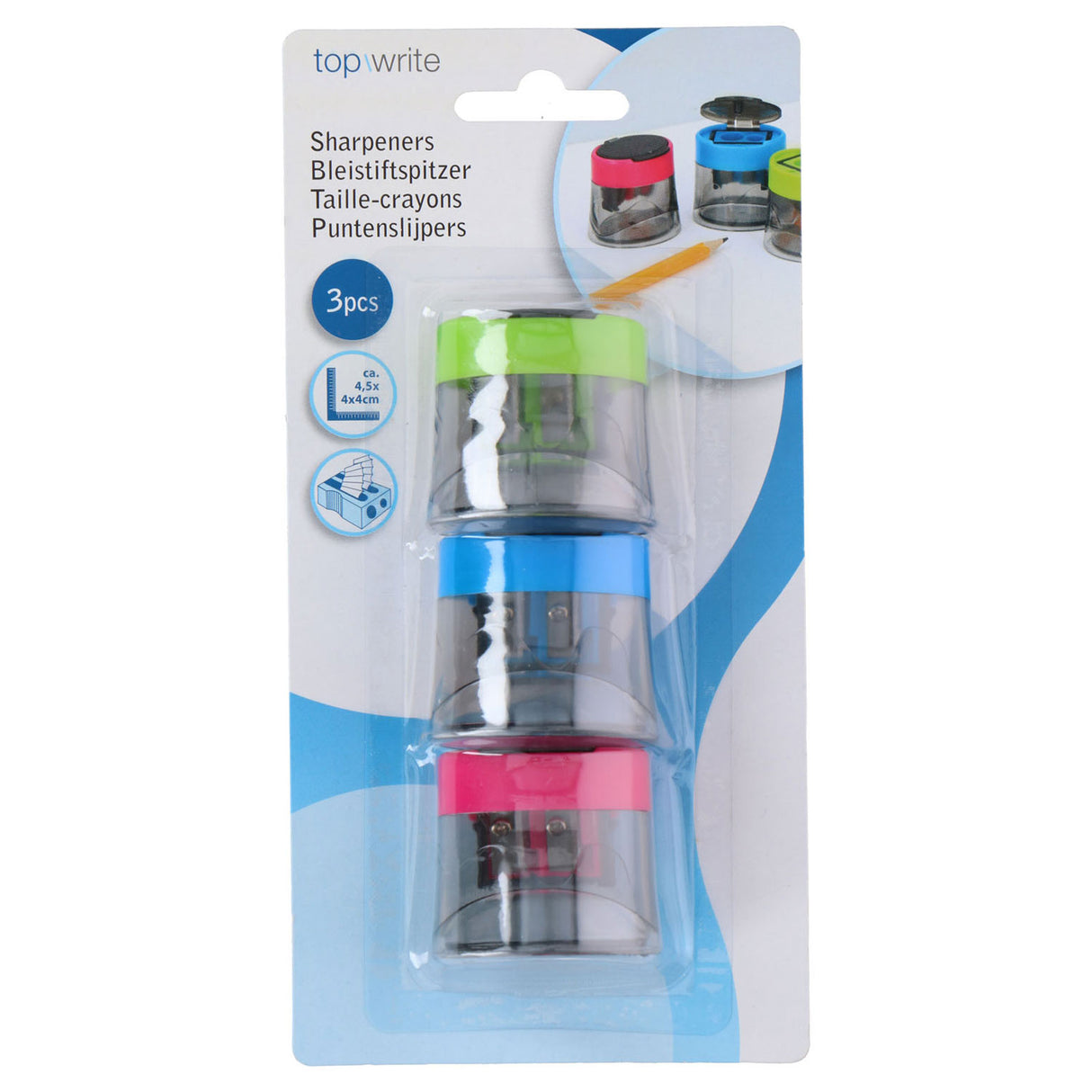 Bleistiftspitzer Farbe, 3 Stk.