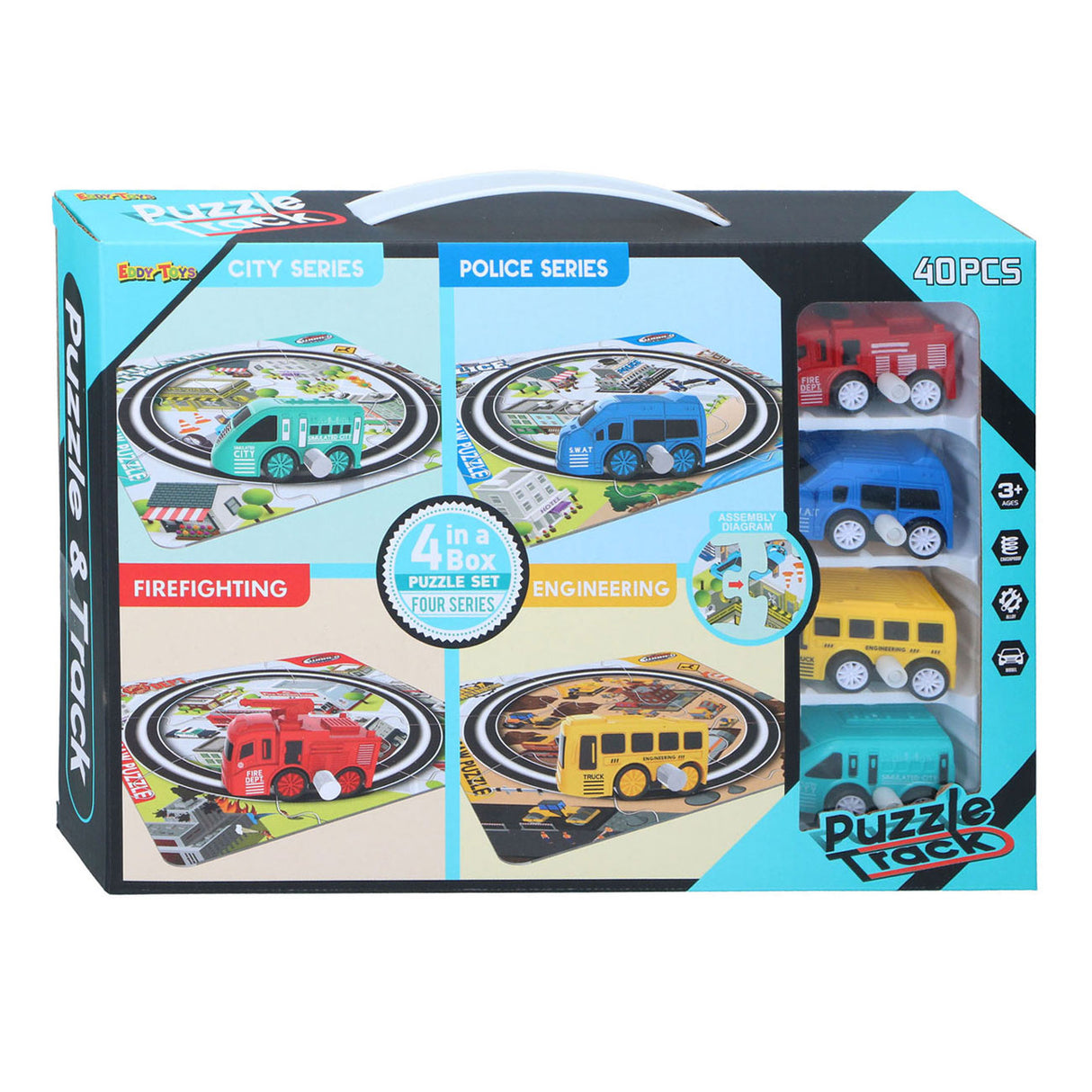 Eisenbahn-Puzzle-Set mit Fahrzeug, 40 Teile.