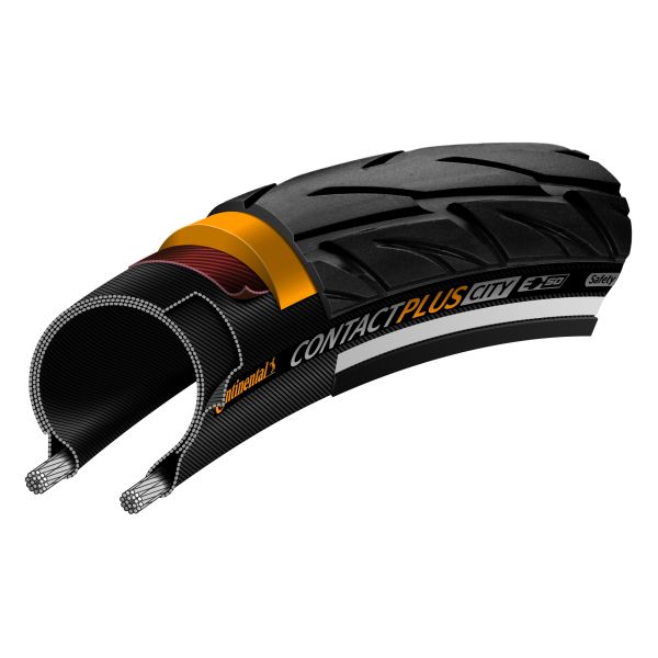Continental Tire-Kontakt plus Stadt 37-622 (28x1.40) Schwarzer Reflex